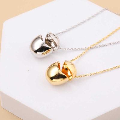 China Other Minimal Tasty New Design Geometric Daily 18K Gold Plated Chain Stainless Steel Diffuser Ball Necklace for sale