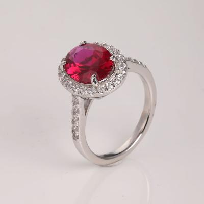 China FASHIONABLE High Quality Finger Ring For Women Wholesale 925 Sterling Silver Luxury Red Ellipse Gemstone Engagement Rings Jewelry Gifts for sale