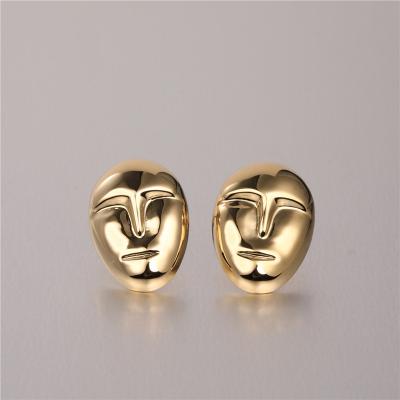 China FASHIONABLE Individuality Face Style Earrings Gold Color 100% Brincos Grandes Party Copper Earrings for sale