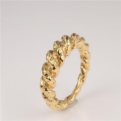 China Hiphop Punk Rock Texture Ring Metal Gold Color Simple Rings For Women Fashion Jewelry for sale