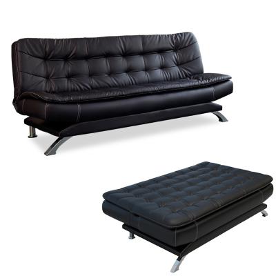 China Sofa Bed Living Room Furniture Couches Sectional Couches Black Leather Couch HF-06C for sale