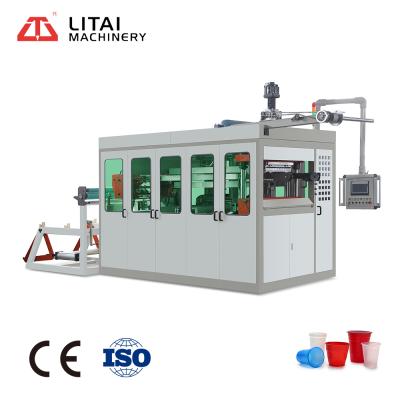 China Making Plastic Cups/Dishes/Bowls/Containers/Lids Etc Series Disposable Plastic Thermoforming Machine LITAI TQC to produce disposable cups glasses for sale