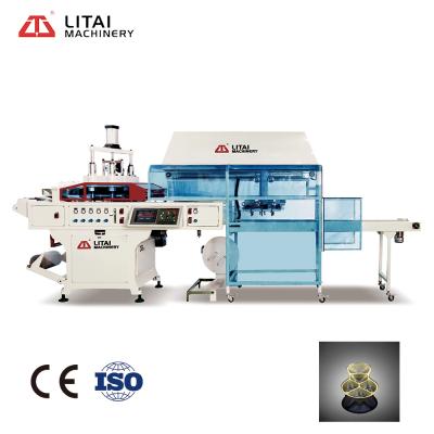 China Plastic Products LITAI Machinery Plastic POCKETS Disposable Food Container Punching Lid Thermoforming Machine for sale