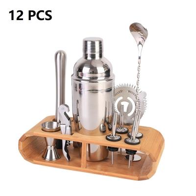 China Mirror Polishing Stainless Steel Mirror Accessories 12pcs Hot Sale Bartender Kit Set Cocktail Shaker Polishing Set for sale