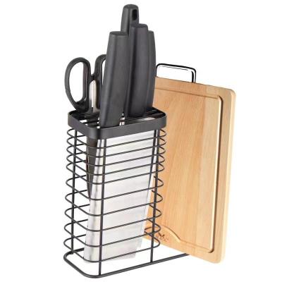 China Built-in Stainless Steel Knife Holder Kitchen Pot Cover Cutting Board Kitchen Knife Stand Viable for sale