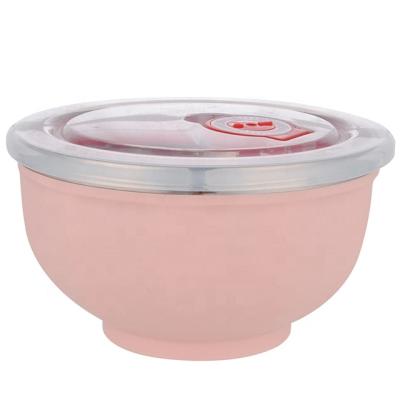 China Sustainable Rice Soup Bowl Heat Insulated Salad Double Walled Serving Mixing Bowls 304 Stainless Steel Rice BowlHot Selling Products for sale