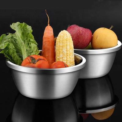 China Sustainable Universal Salad Mixing Bowl Food Grade 304 Stainless Steel Deep Bowl for sale