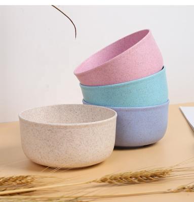 China New Sustainable Wheat Straw Plastic Microwavable Ramen Safe Soup Bowls With Anti-heat Bottom for sale