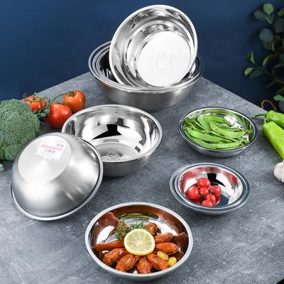 China Sundry Utensil Sustainable Soup Kitchen Basin Deep Rice Bowl Sizes Stainless Steel / Metal Wash Basin for sale