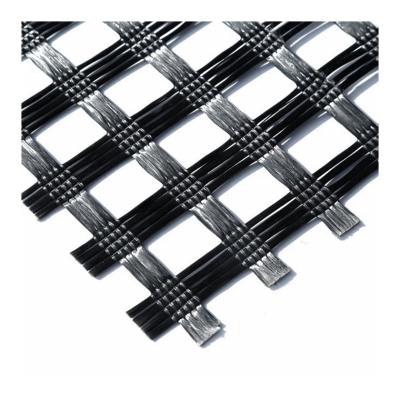 China 100/100kn Polyester fire resistant knitted biaxial geogrid high tensile strength best price for tunnel anchoring and shotcreting support for sale