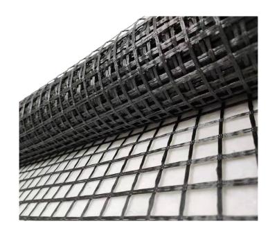 China Factory manufacturing high tensile strength soil base reinforcement various fiberglass geogrid 115kn for sale