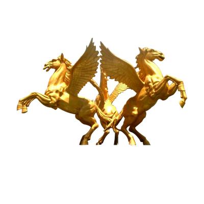 China China Custom Porcelain Artificial Outdoor Sculpture Fiberglass Flying Horse Pegasus Decorative Outdoor Running Life Size Statue for sale