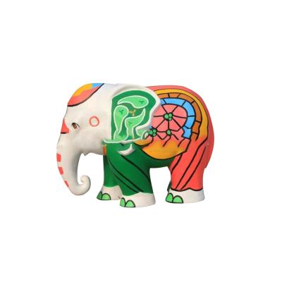 China Custom life size outdoor statue fiberglass statue China porcelain colorful home outdoor artificial fiber sculpture elephant for sale for sale