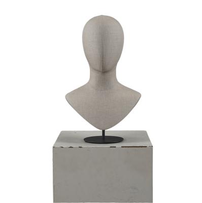 China Customized Canvas Cover Mannequin Head For Wig Hat Jewelry Display Mannequins Head for sale