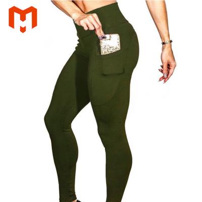 China Custom Logo High Waisted Workout Yoga Breathable Pants Gym Gaiters With Pockets for sale