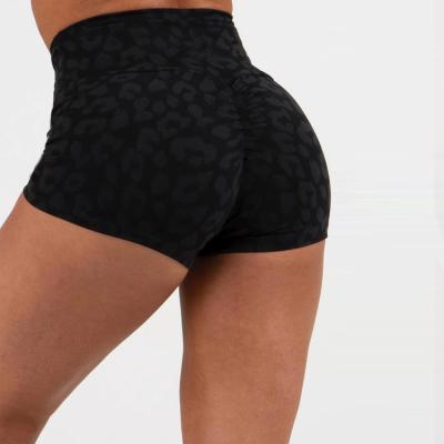 China Leopard Print Shorts Women Sexy Booty Running Shorts Crac! crack! Custom Viable Size High Gym Shorts Biker Butt for sale