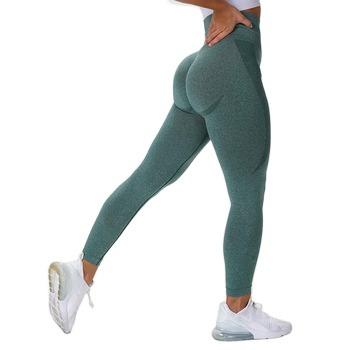 China 2020 Breathable Custom Logo High Elastic Waist Seamless Push Up Yoga Gym Leggings Butt Crac! crack! trousers for sale