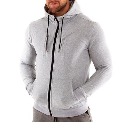 China Breathable Sporty Comfortable Mens Hoodies Design Zipper Empty Hoodies Fit Training Wholesale Anti-Shrink Look for sale