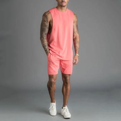 China Workout Apparel Vendor Breathable Tank Top And Shorts Set Simple Two Piece Shorts Set Custom Mens Short Sets for sale