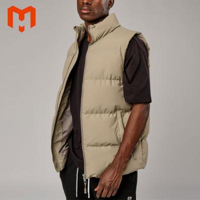 China Custom Waterproof High Quality Cotton Roasted Men's 100% Stripper Vest Warmly Recycled Coating Zipper Vest Nylon Waterproof Coating Jacket for sale