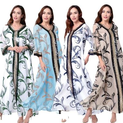 China Polyester Ethnic Abaya Middle East Clothing Abaya Dubai Sequin Embroidered Muslim Women's Dress for sale