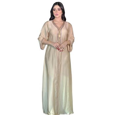 China Dubai Muslim Women's Polyester Middle East Islamic Clothing Robe Fashion Abaya Robe Middle East Long Robe for sale