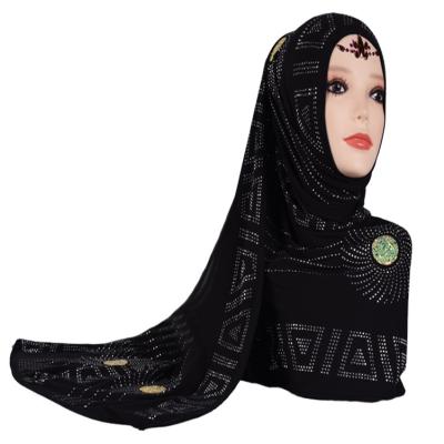 China M-41 Rhinestone Bead Covered Islam India Muslim Hijab Of Decoration Fashion Rhinestone Muslim Women's Scarf for sale