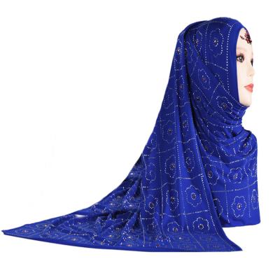 China M-42 Luxury Rhinestone Rhinestone Shiny Flower Muslim Hijab Scarves Knitted Women High Quality Scarf Muslim Hijab for sale