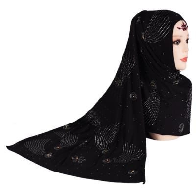 China Shiny Polyester/Polyester Rhinestone Hijabs Muslim Scarves Famale Muslim Fashion Wholesale 2019 New Tank Top M-48 for sale