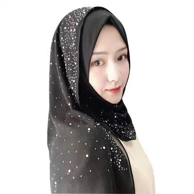 China Wholesale Muslim Arab Malaysia Muslim Hijab Women Scarves Hijabs Women Scarf 100% Rhinestone MP-3 Chiffon for sale