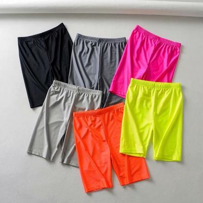 China 2021 QUICK DRY Wholesale Women Yoga Hot Selling Fluorescent Custom Made Sexy Insti Sports Shorts Skinny Fit Active Gym To Wear Slim Biker Underpants for sale