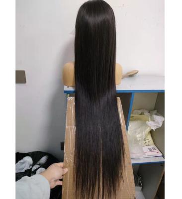 China Amara Hair 40inch Silky Straight Human Hair Wigs 40inch Wig 200 Density With Transparent Swiss Lace for sale