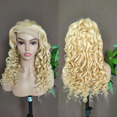 China Amara Hair New Style 613 Blonde Wave Lace Front Wig 613 Bouncy Blonde Lace Front Wig Transparent Lace Front Wig for sale