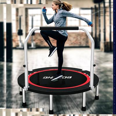 China Without Net Protective Fitness Popular Mini Trampoline With Bar And Folding Leg for sale