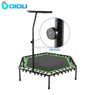 China Without Net 2016 Best Selling Products Indoor Hexagon Mini Trampoline Protectors With Safty Handle Bar for sale