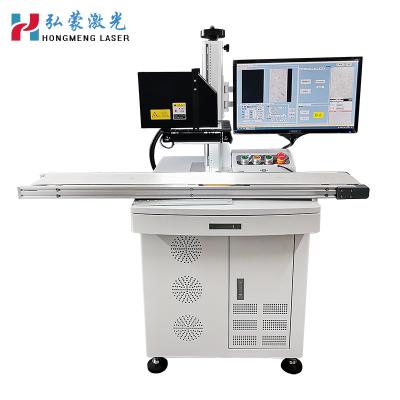 China Laser Marking 20w 30w CCD Fiber Optic Vision Positioning Laser Marking Machine With Conveyor Belt for sale