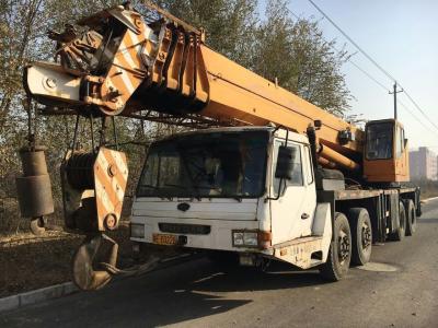 China Five Function Level Used Puyuan Manual Crane For Sale in China , Yellow Color and Big Font Driver Cabin for sale