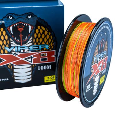 China Fish custom 2020 fashion trend 100M new 8 ten meters multicolor one color strong braided fishing line for sale