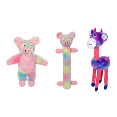 China Viable Manufacturer Wholesale Cute Colorful Pink Blue PV Plush Rope Chew Dog Toys Set for sale