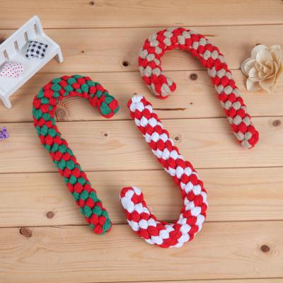 China Manufacturer Viable Wholesale Custom Logo Mixed Dog Rope Christmas Cane Toys for sale