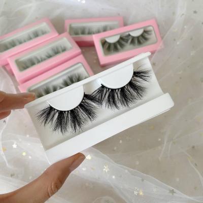 China Hot Selling Soft Natural 5D Cruelty Free 25mm Mink Eyelashes In Full Strip Lashes With Customized Cases for sale