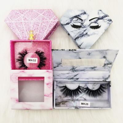 China Factory Custom Packaging Natural Soft Siberian Mink False Eyelash With Logo 5D 25mm Mink Lashes for sale