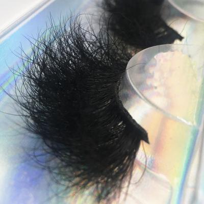 China Natural Soft Eyelash Mink Eyelashes 20mm Lashes Dramatic Messy Fluffy Mink Lashes 3D False Long Lashes With Your Logo for sale