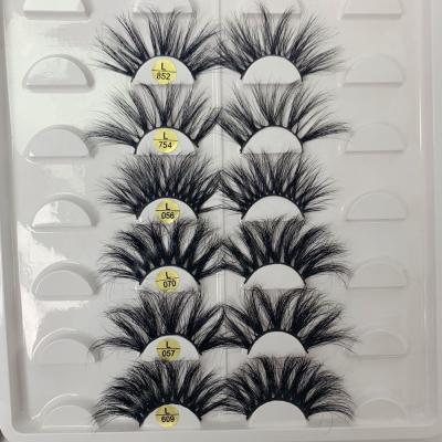 China SHEENLASH Natural Soft 100% Mink Eyelashes 27mm False Eyelashes 8D Crazy Mink Eyelashes For Party for sale