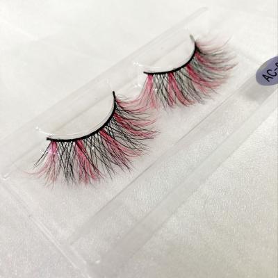 China Wholesale 3D Natural Curl 3D Mink Eyelashes Wholesale 3D Colored Colorful Eyelash With Free Box for sale