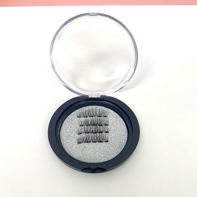 China High Quality 5 Natural Soft Magnets Magnetic Flat Silk Synthetic Eyelashes With Private Label Package for sale