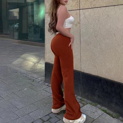 China Anti-wrinkle 2023 spring and autumn wholesale straight casual wide leg bell bottom pants women's casual pants for sale