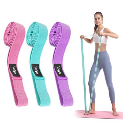 China Fitness 200cm Resistance Bands Loop Cotton Fabric Pull Up Helped Long Resistance Bands Set With Fitness for sale