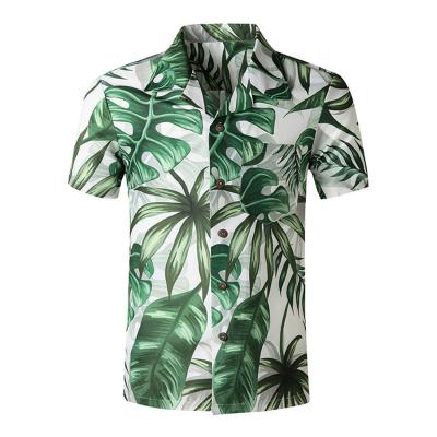 China Custom Short Sleeve Beach Anti-Pilling Hawaiian Shirt Casual Printed Patterned Shirt Button Up Shirts For Men for sale