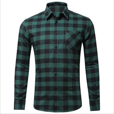 China High Quality Anti-pilling Plaid Long Sleeve Custom Mens Flannel Shirt for sale